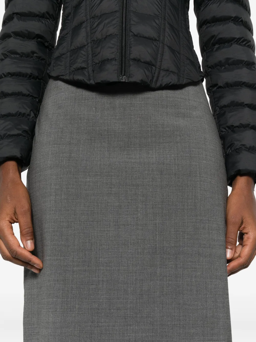Msgm Waistband-detail Pencil Skirt In Gray