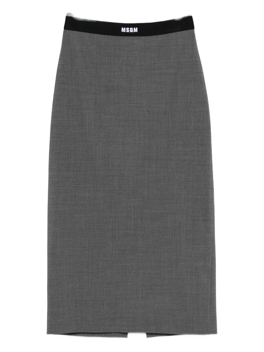 Msgm Waistband-detail Pencil Skirt In Gray