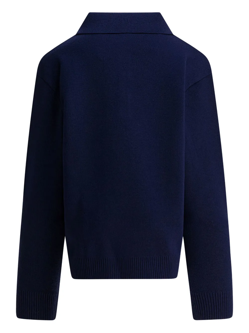 Fendi Kids Wollen poloshirt met geborduurd logo Blauw