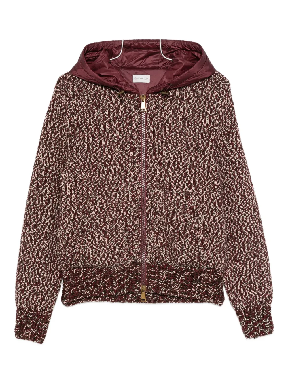 Moncler Hooded Wool Jacket In Multi