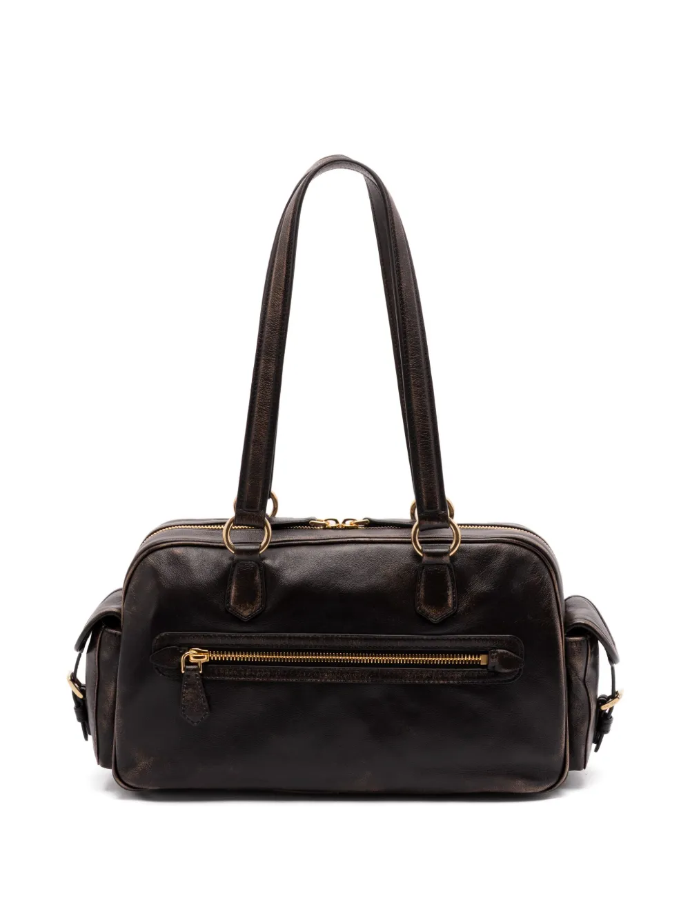 Miu Miu top-handle zip-fastening shoulder bag - Bruin