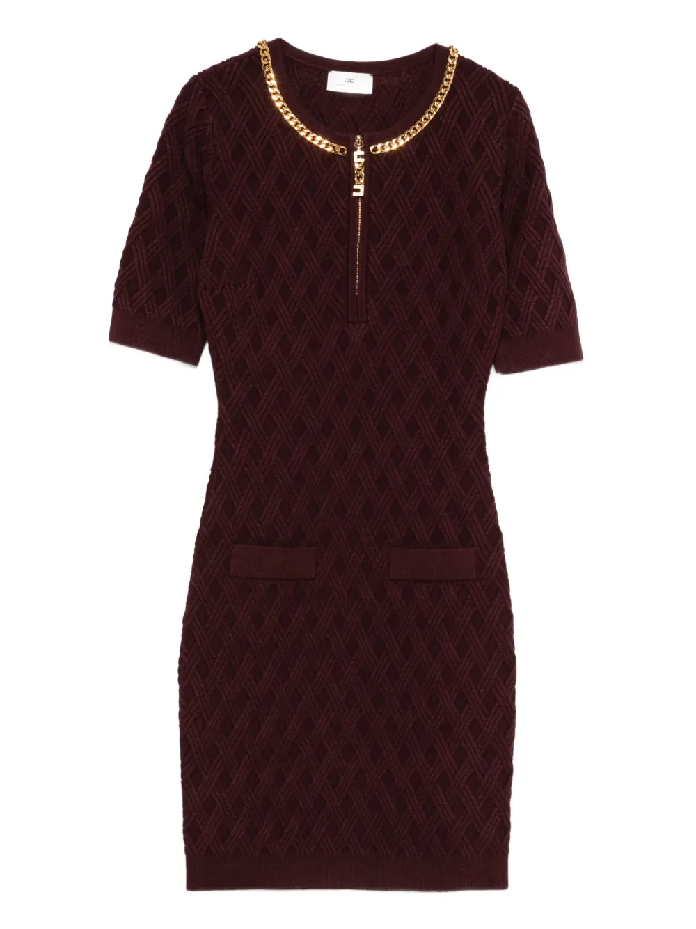 Elisabetta Franchi chain-embellished mini dress | Red | Image 1