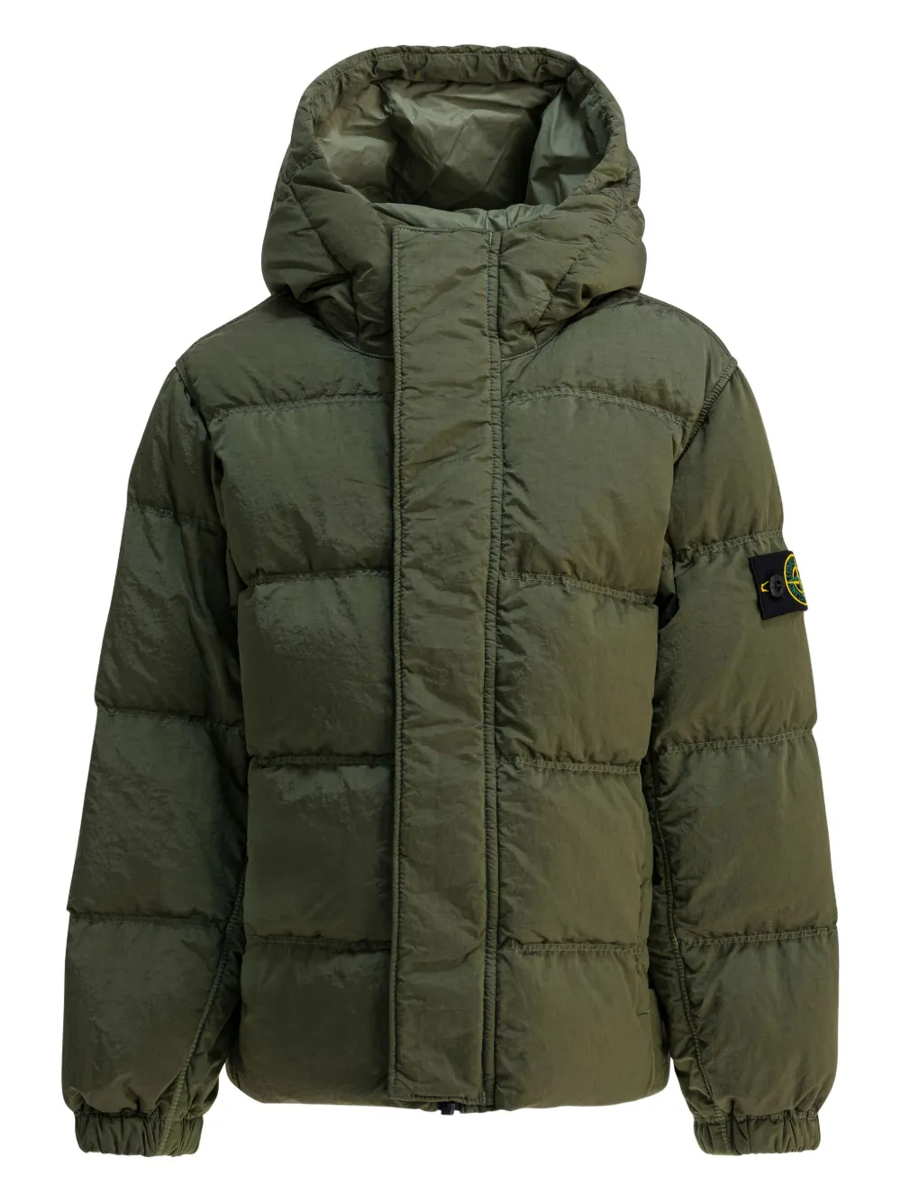 Stone Island Junior フーデッド パデッドジャケット - グリーン Stone Island Junior フーデッド パデッドジャケット - グリーン
