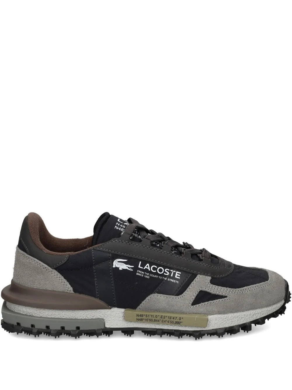 Lacoste Elite Active leren sneakers met vlakken Zwart