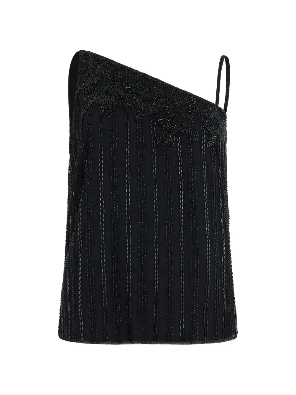 Lauren Ralph Lauren beaded single-shoulder top - Nero