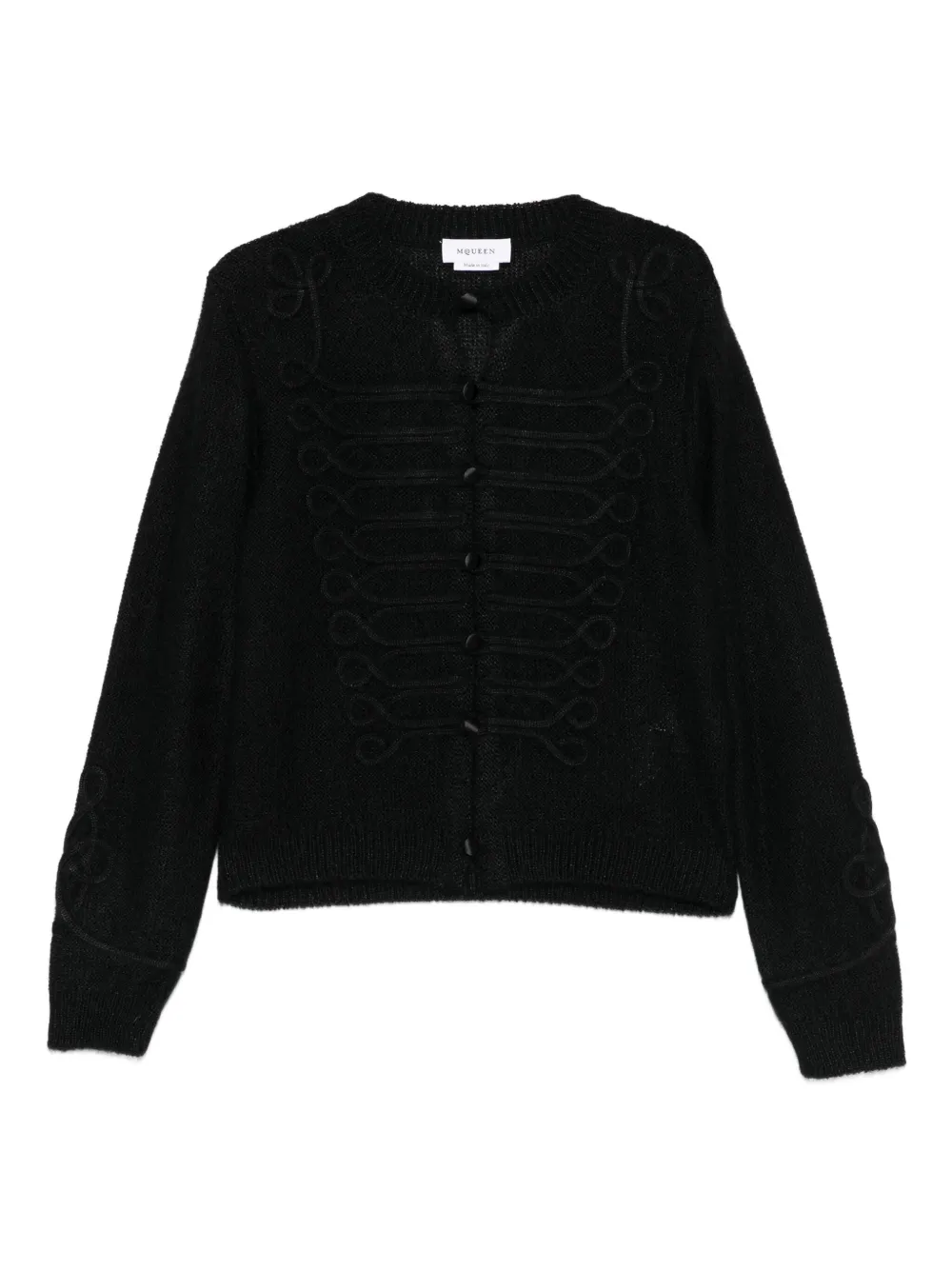 Alexander McQueen braided-detail button cardigan - ブラック Alexander McQueen braided-detail button cardigan - ブラック