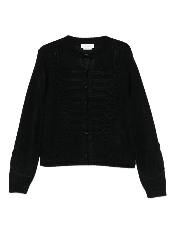 Alexander McQueen braided-detail Button Cardigan | Black | FARFETCH CZ