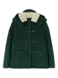 Ermanno Scervino shearling-collar hooded coat - Green