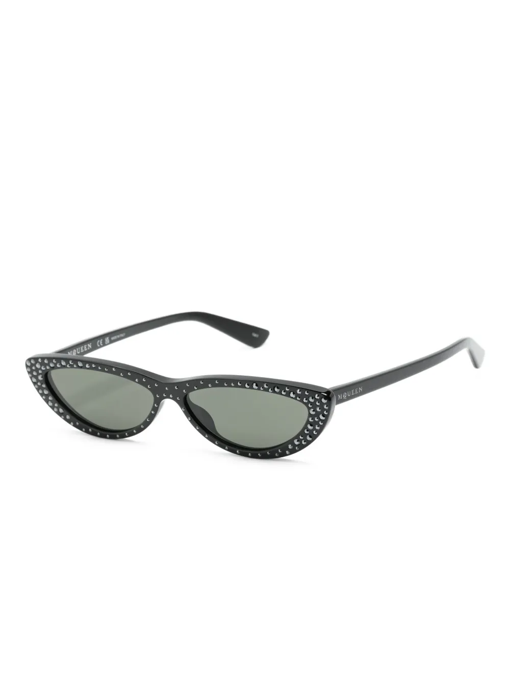 Alexander McQueen Eyewear crystal-embellished cat-eye sunglasses - Zwart