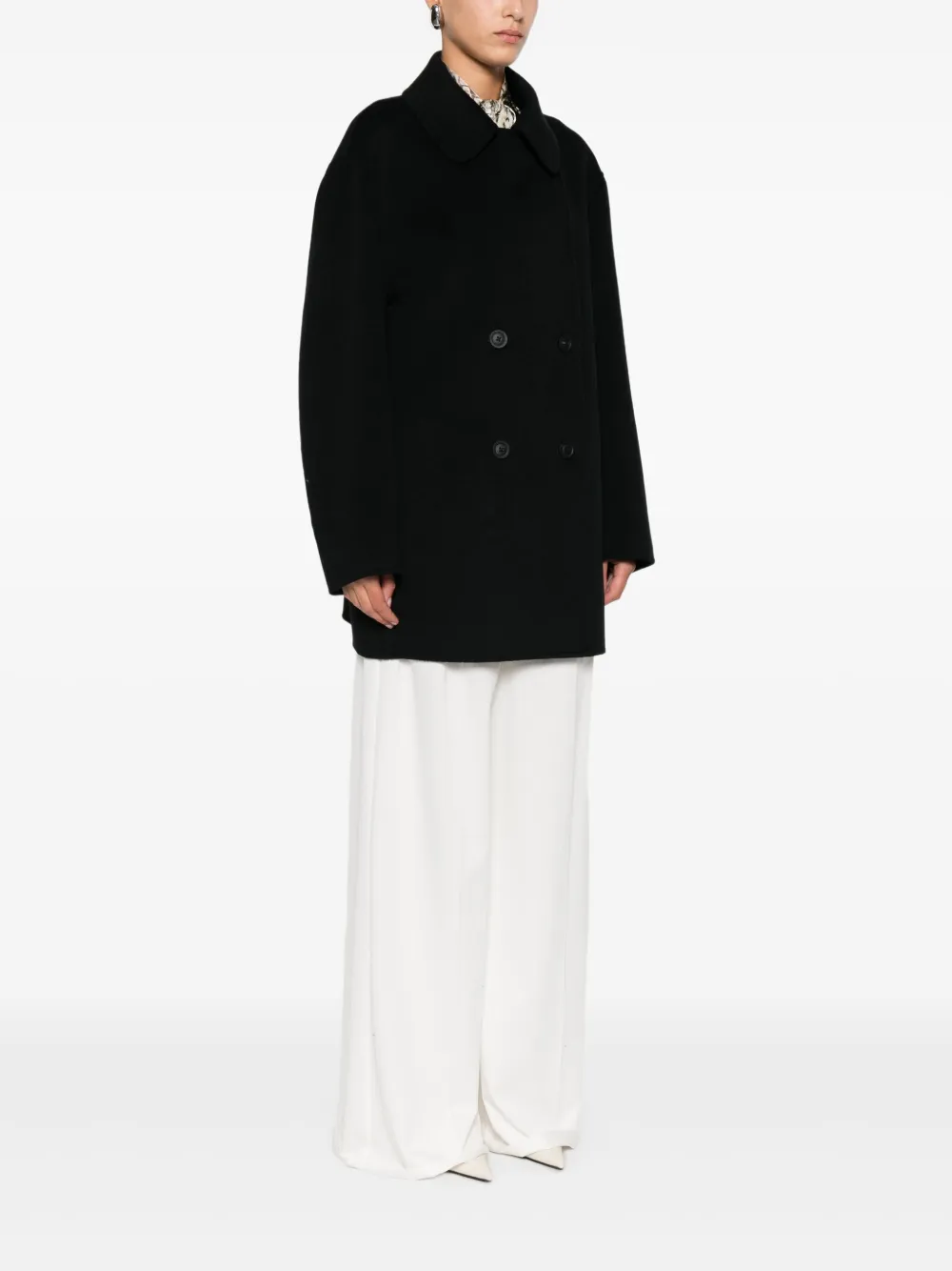 Iris Von Arnim Double-breasted Notched-lapel Coat In Multi
