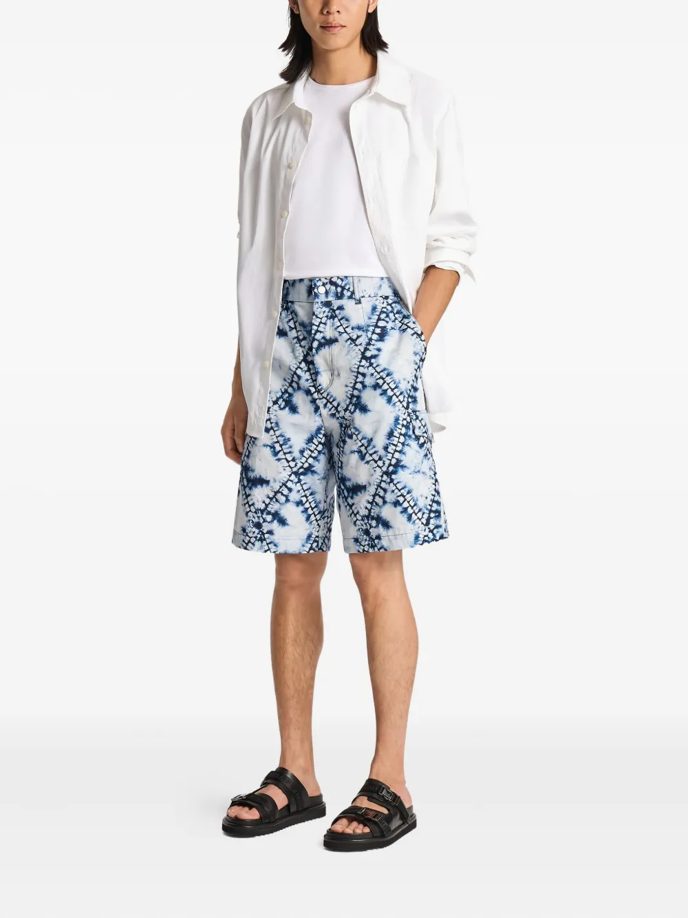 Fusalp diamond-pattern tie-dye shorts - Wit