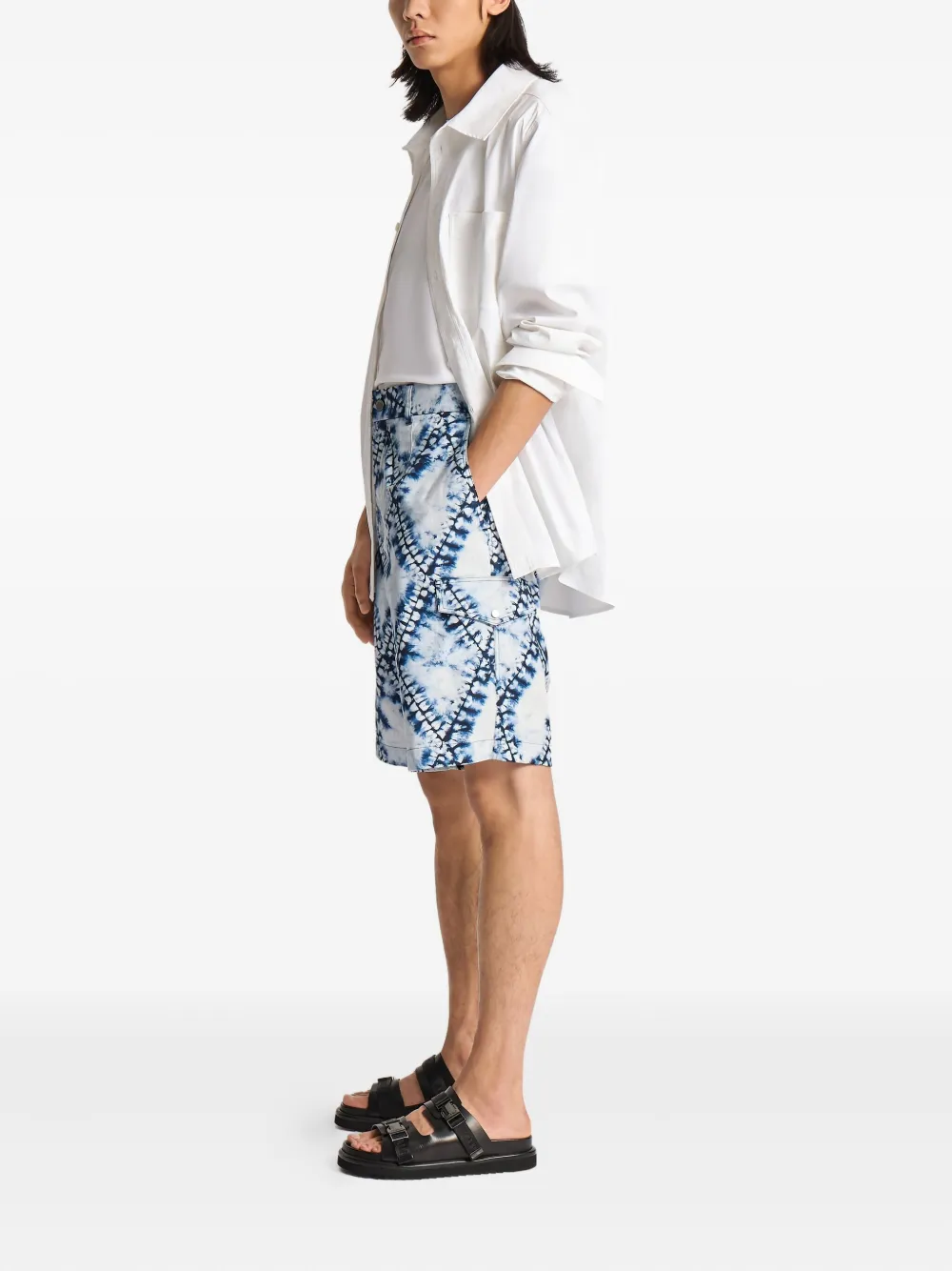 Fusalp Diamond-pattern Tie-dye Shorts In White