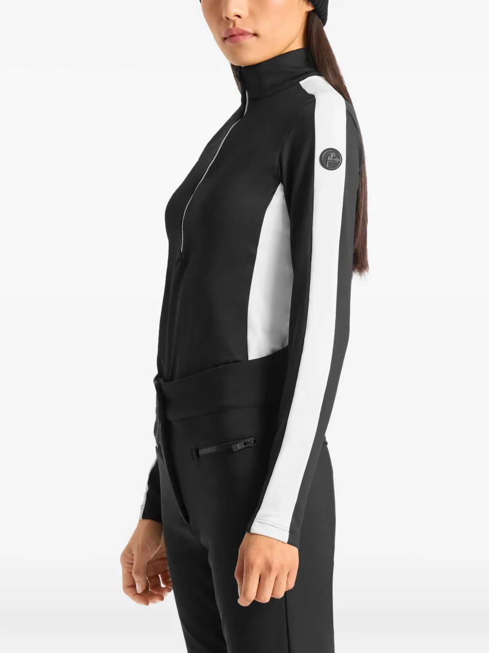 Fusalp Ski-top met vlakken en halve rits Zwart