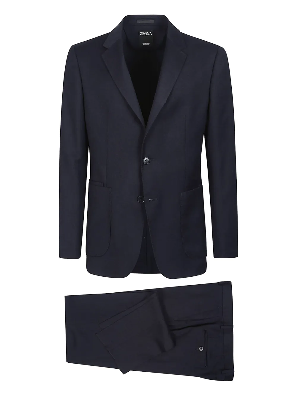 Zegna Single-breasted Tailored Suit In Blue