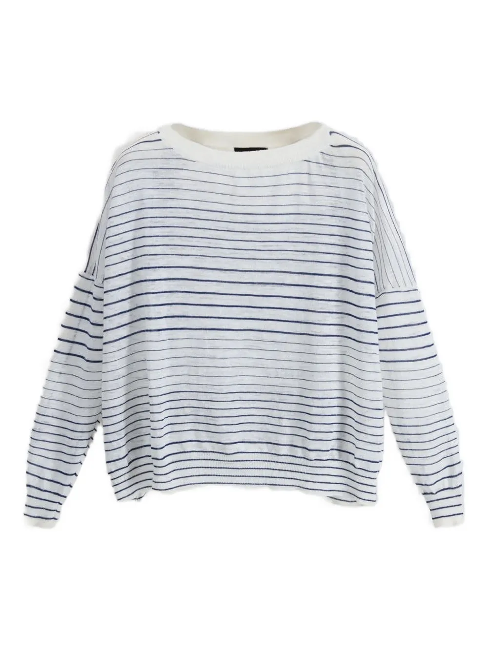 Roberto Collina Striped-pattern Long-sleeve T-shirt In White
