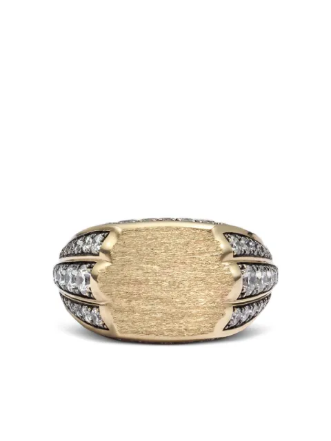 Lucy Delius Jewellery 14K yellow gold diamond-pavé signet ring