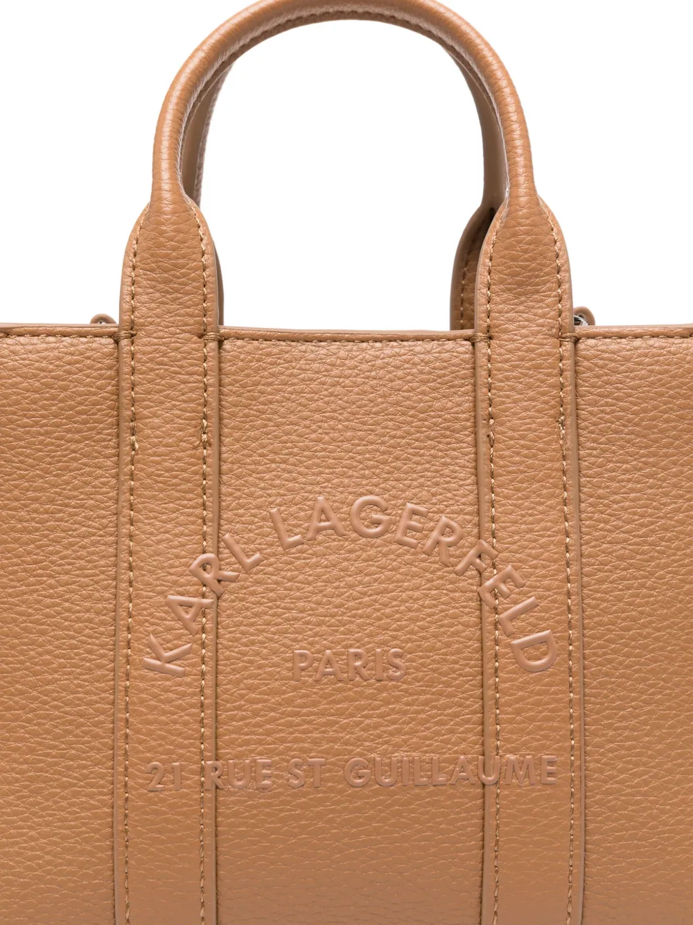 Karl Lagerfeld Mini Logo-embossed Tote Bag In Brown