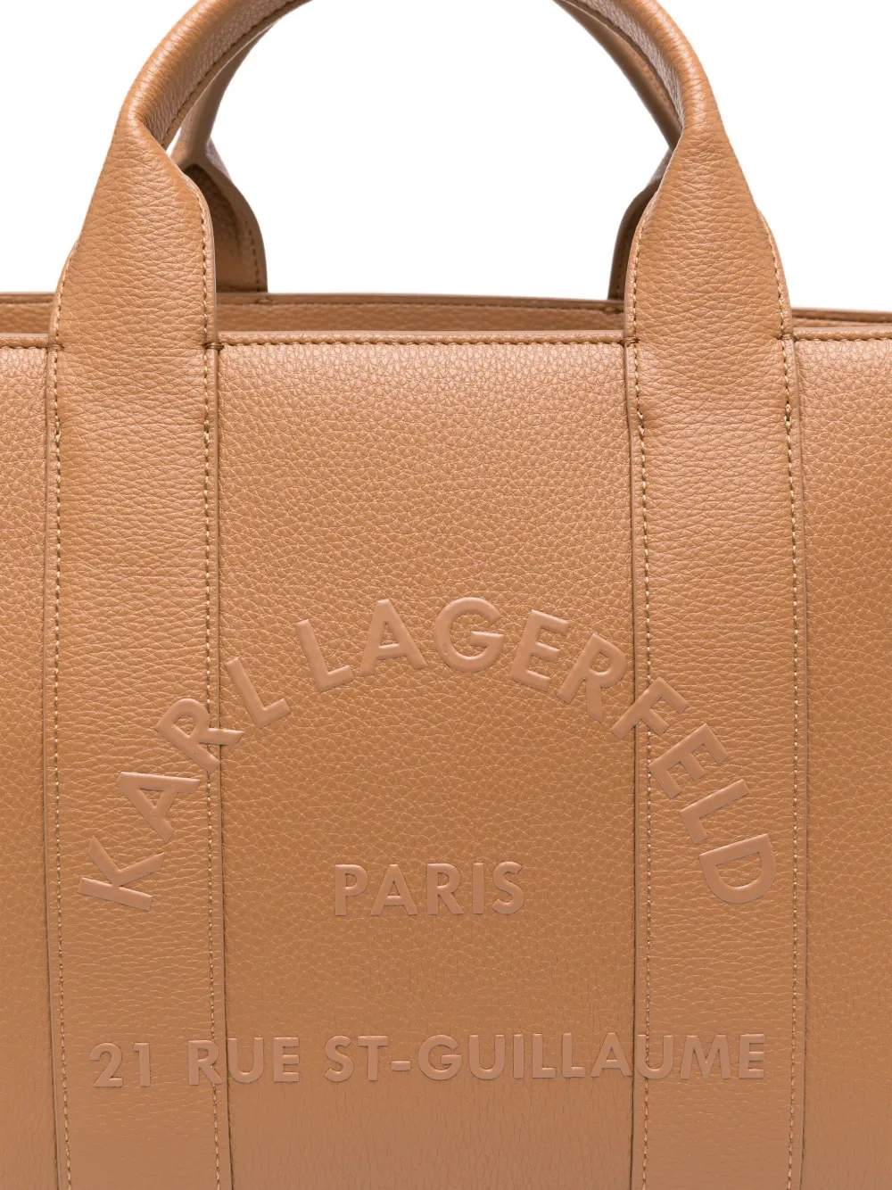 Karl Lagerfeld Logo-embossed Tote Bag In Brown