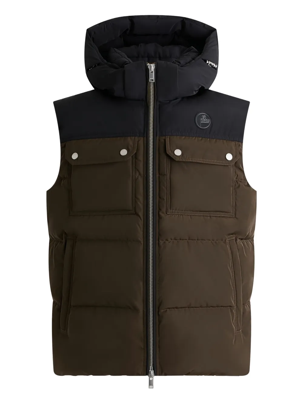 Fusalp hooded quilted bomber vest | Brown | Image 1