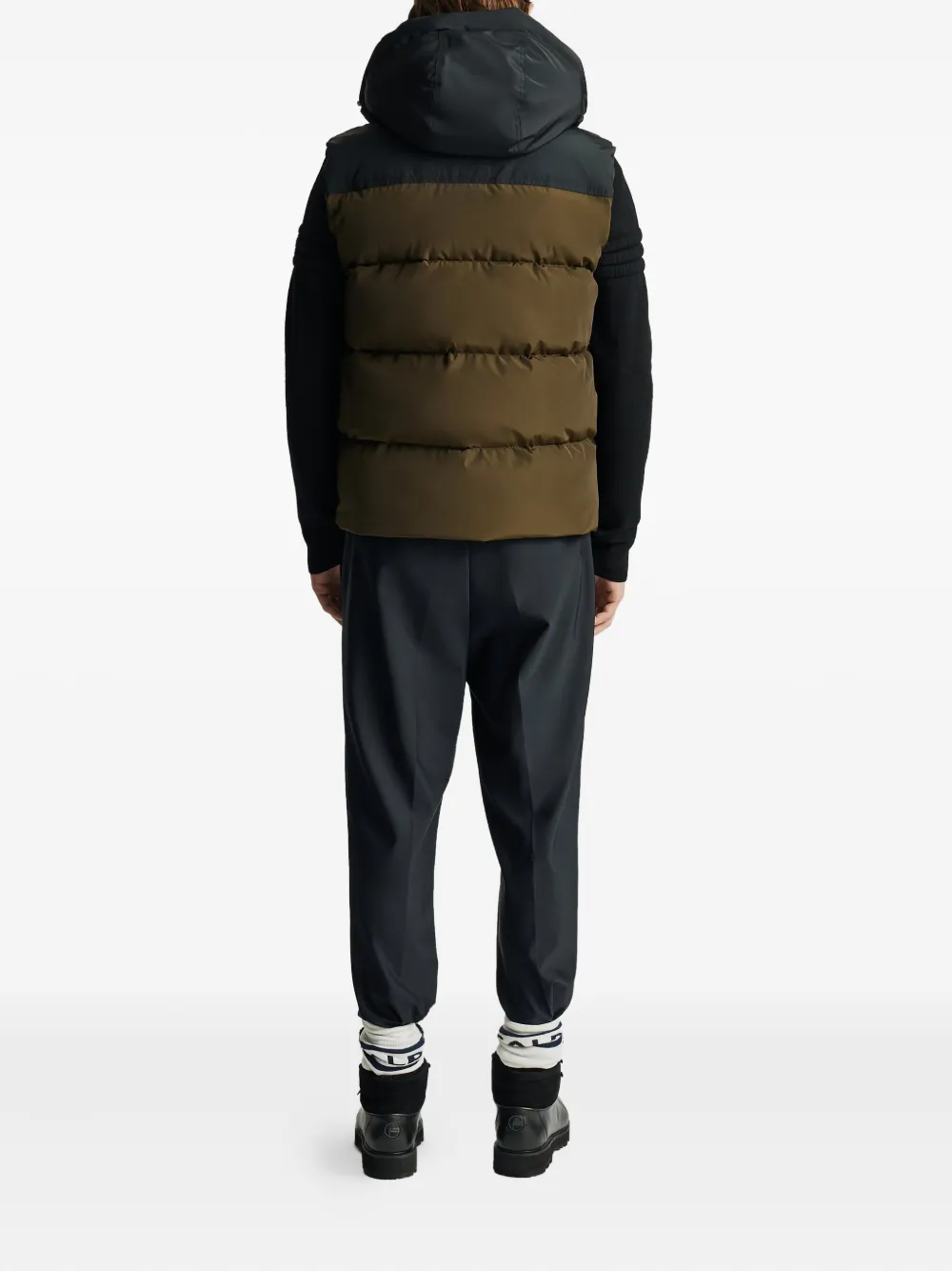 Fusalp Hooded Quilted Bomber Vest In Brown