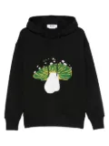 MSGM mushroom-embroidered hoodie - Black
