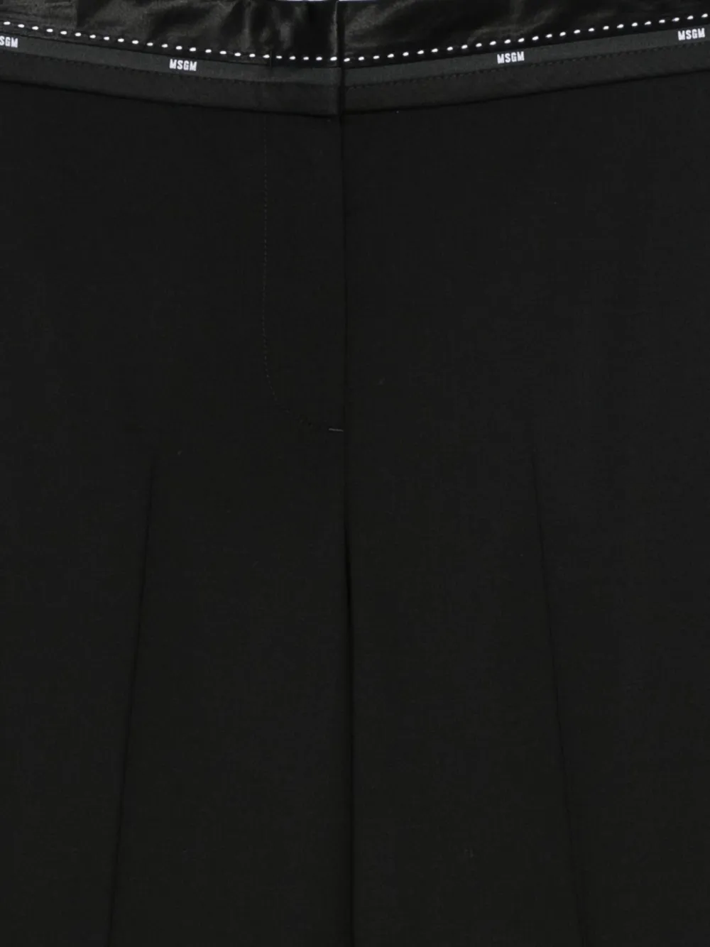 Msgm Satin-trimmed Pants In Black