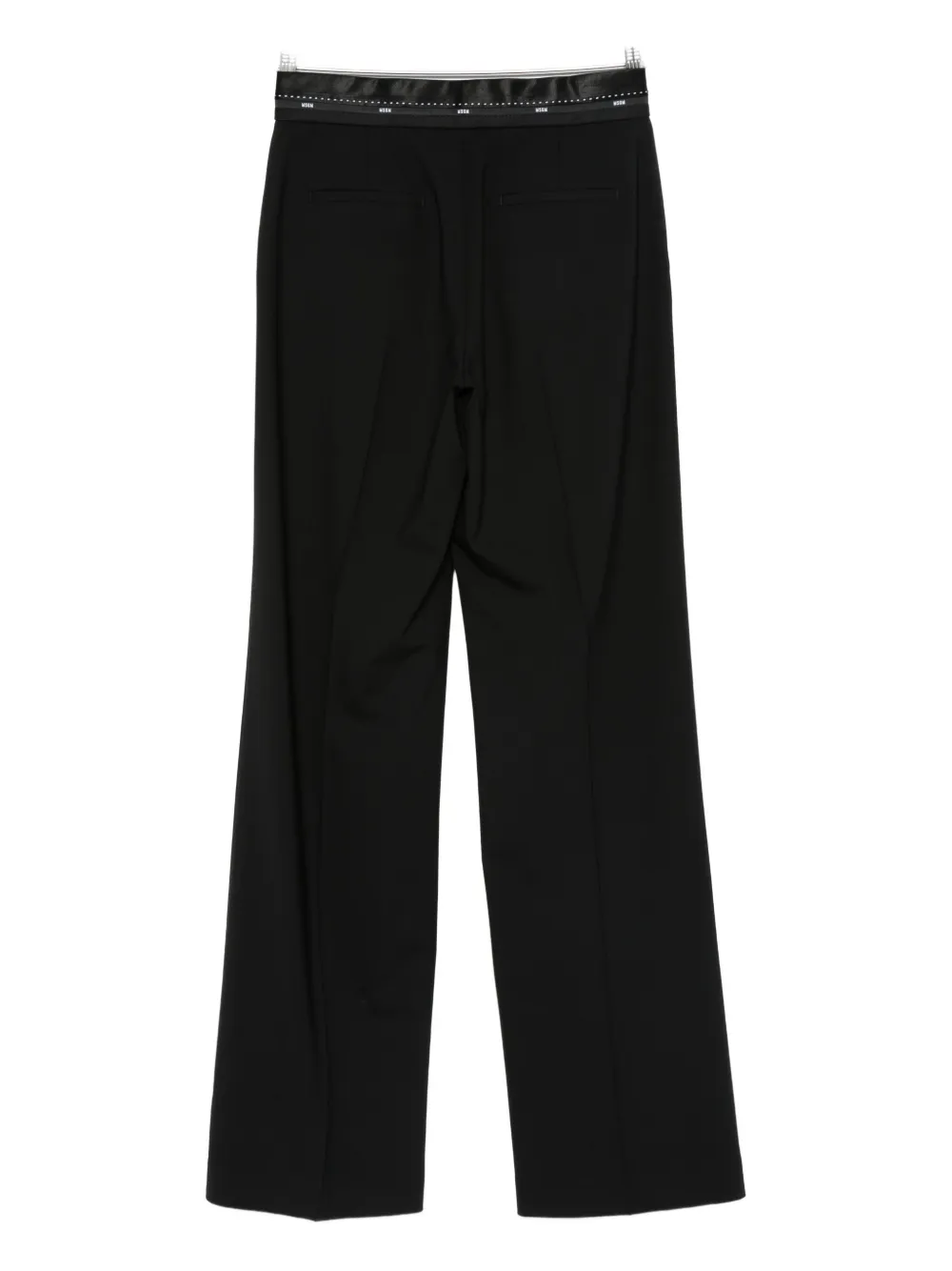 Msgm Satin-trimmed Pants In Black