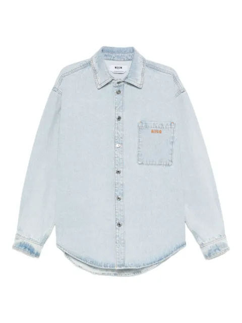 MSGM logo-embroidered denim shirt