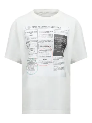 MM6 Maison Margiela graphic-print T-shirt | White | FARFETCH