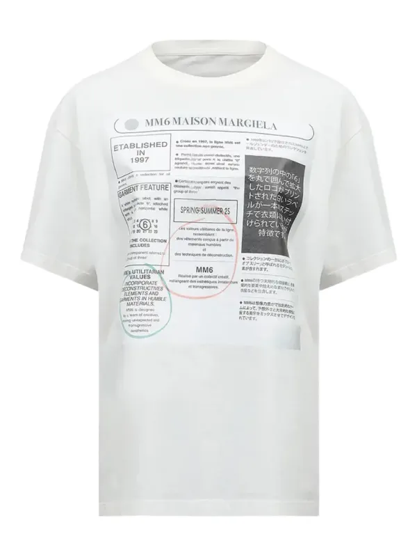 MM6 Maison Margiela Stamp Logo T-shirt in White
