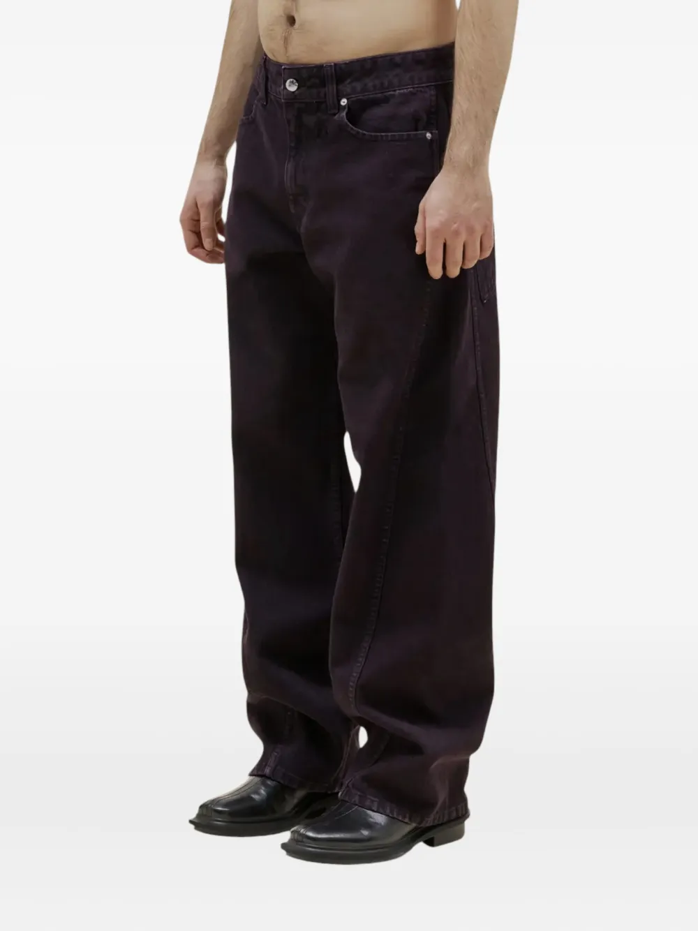 Eckhaus Latta Bend Seam-detail Jeans In Purple