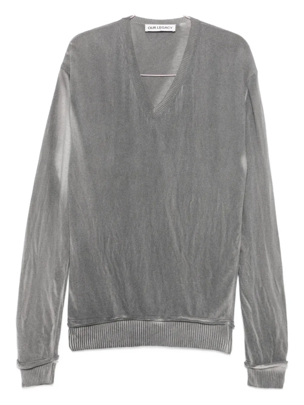 Our Legacy V-neck Ribbed-trim Sweater In Gold