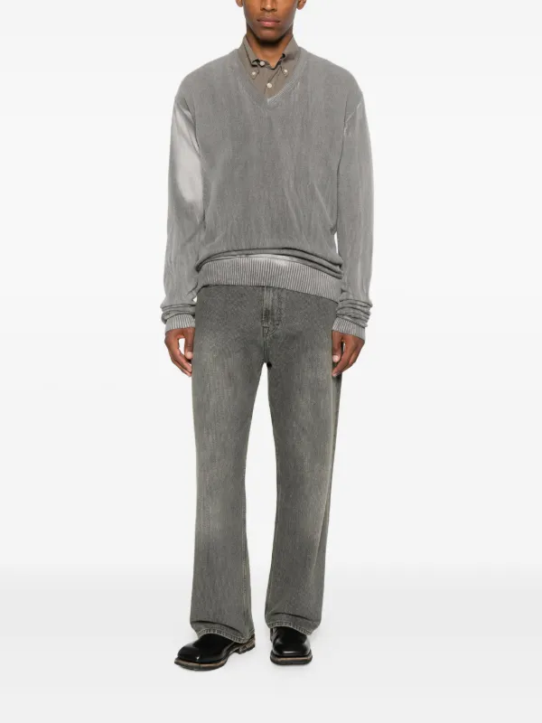OUR LEGACY リブトリム Vネックセーター | グレー | FARFETCH JP