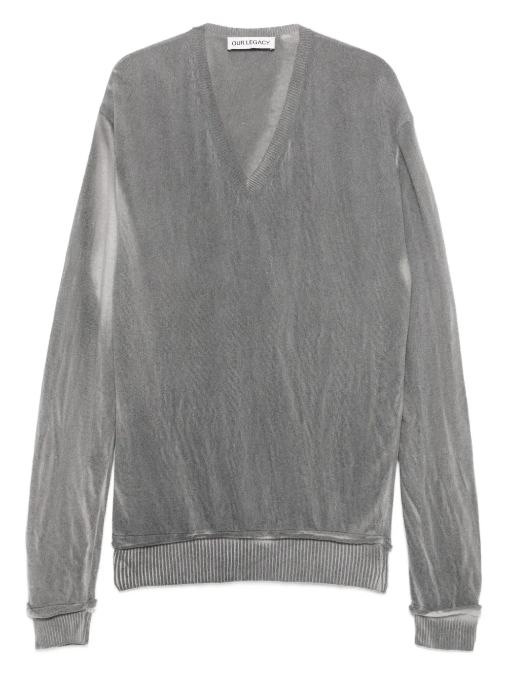 OUR LEGACY V-neck ribbed-trim sweater | Grey | Image 1