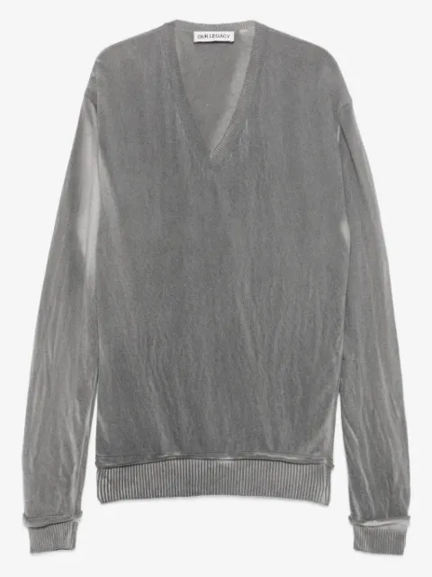 OUR LEGACY suéter con ribete de canalé