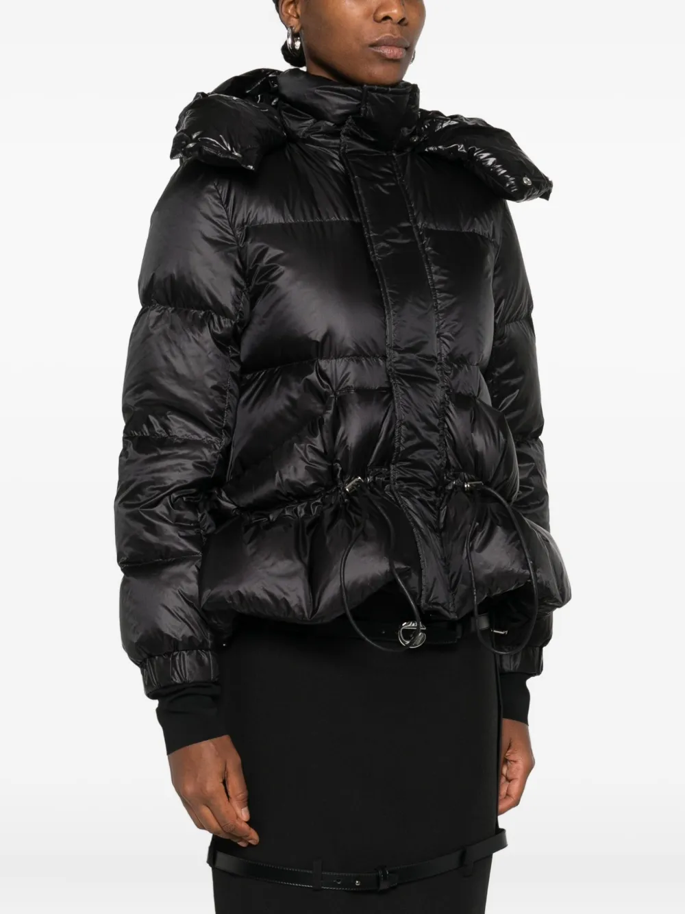 Sacai Hooded Quilted Jacket In Multi