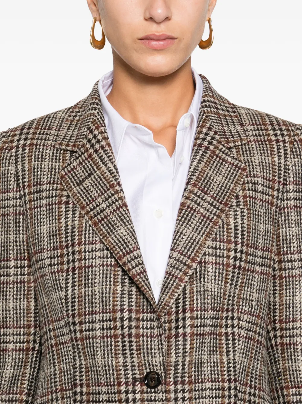 Tagliatore Checked Two-button Blazer In Brown