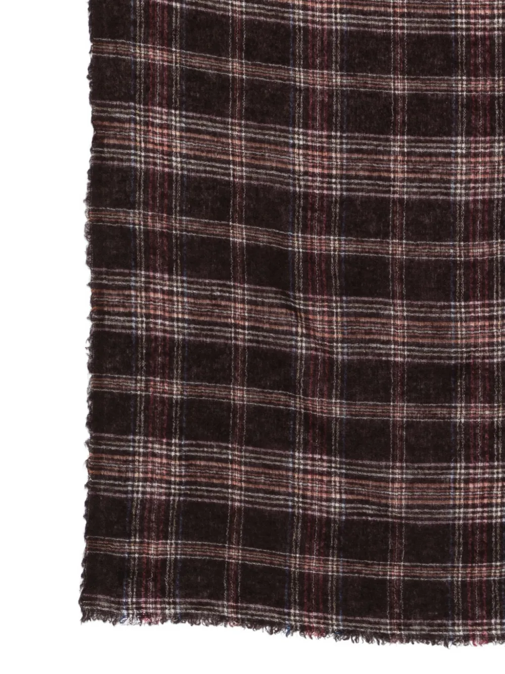 Faliero Sarti Geruite sjaal met franje Bruin