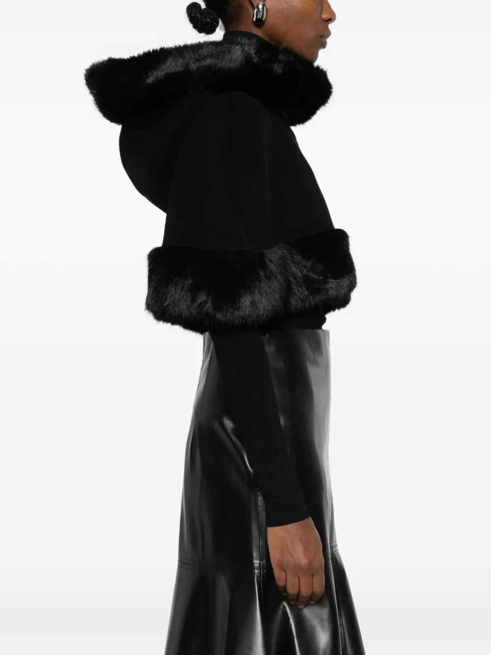 By Malene Birger Faux-fur Trim Hooded Jacket In Black