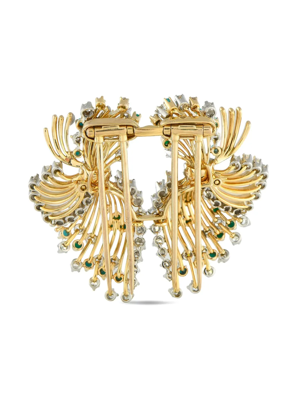 LB Exclusive 18K yellow gold platinum and diamond brooch | Image 2