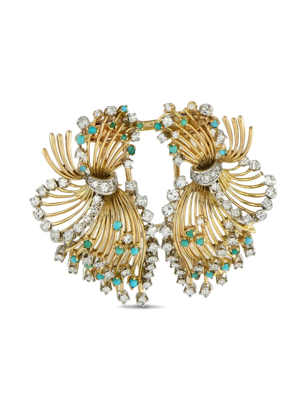LB Exclusive 18K yellow gold platinum and diamond brooch | Yellow | Image 1