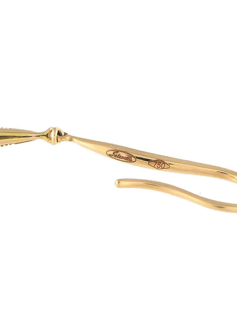 Pre-owned Salavetti 18k Rose Gold Diamond And Sapphire Pointed Earrings