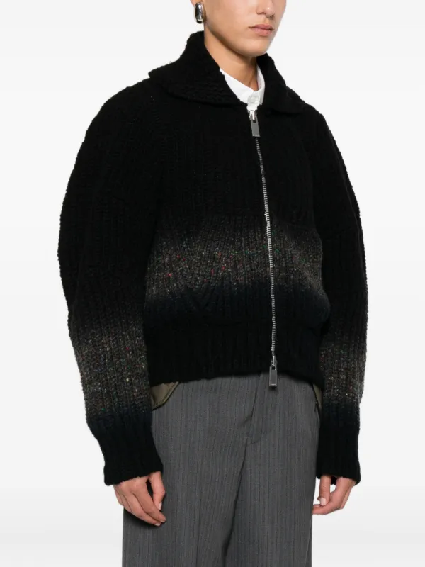 Sacai ジップアップカーディガン Sacai ジップアップ カーディガン | ブラック | FARFETCH JP