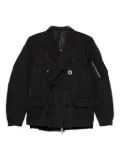 sacai pinstripe double-breasted jacket - Black