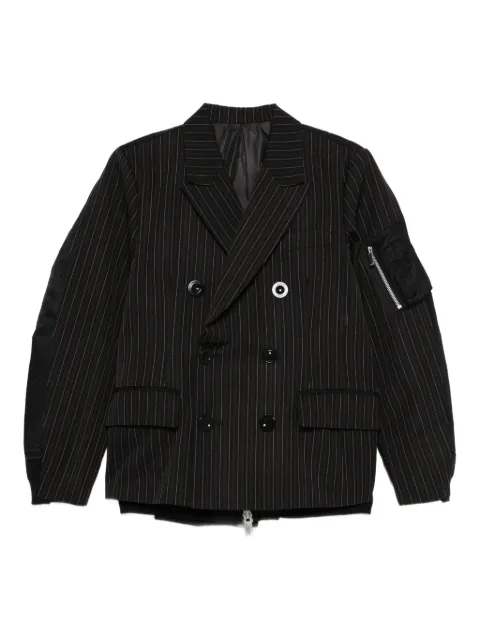 sacai pinstripe double-breasted jacket