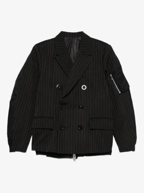 sacai pinstripe double-breasted jacket