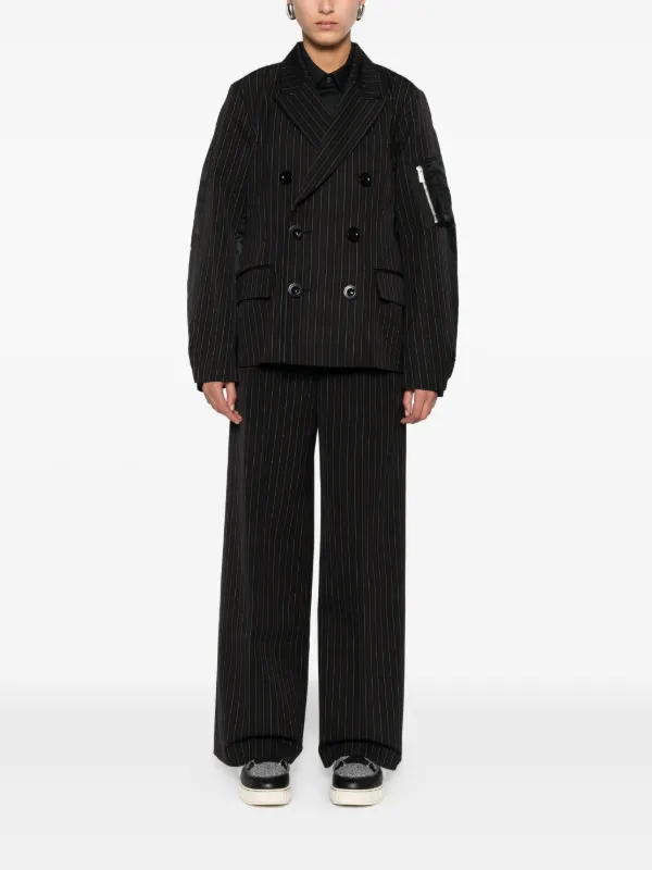 Sacai ピンストライプ パンツ | ブラック | FARFETCH JP