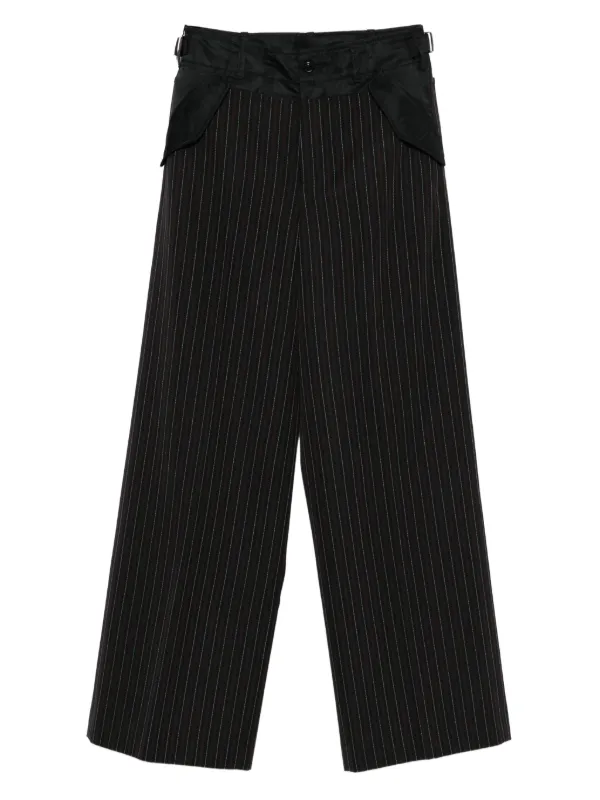 定価71500円希少名作sacai2020SSPoplinShirtStripe Sacai ピンストライプ パンツ | ブラック | FARFETCH JP