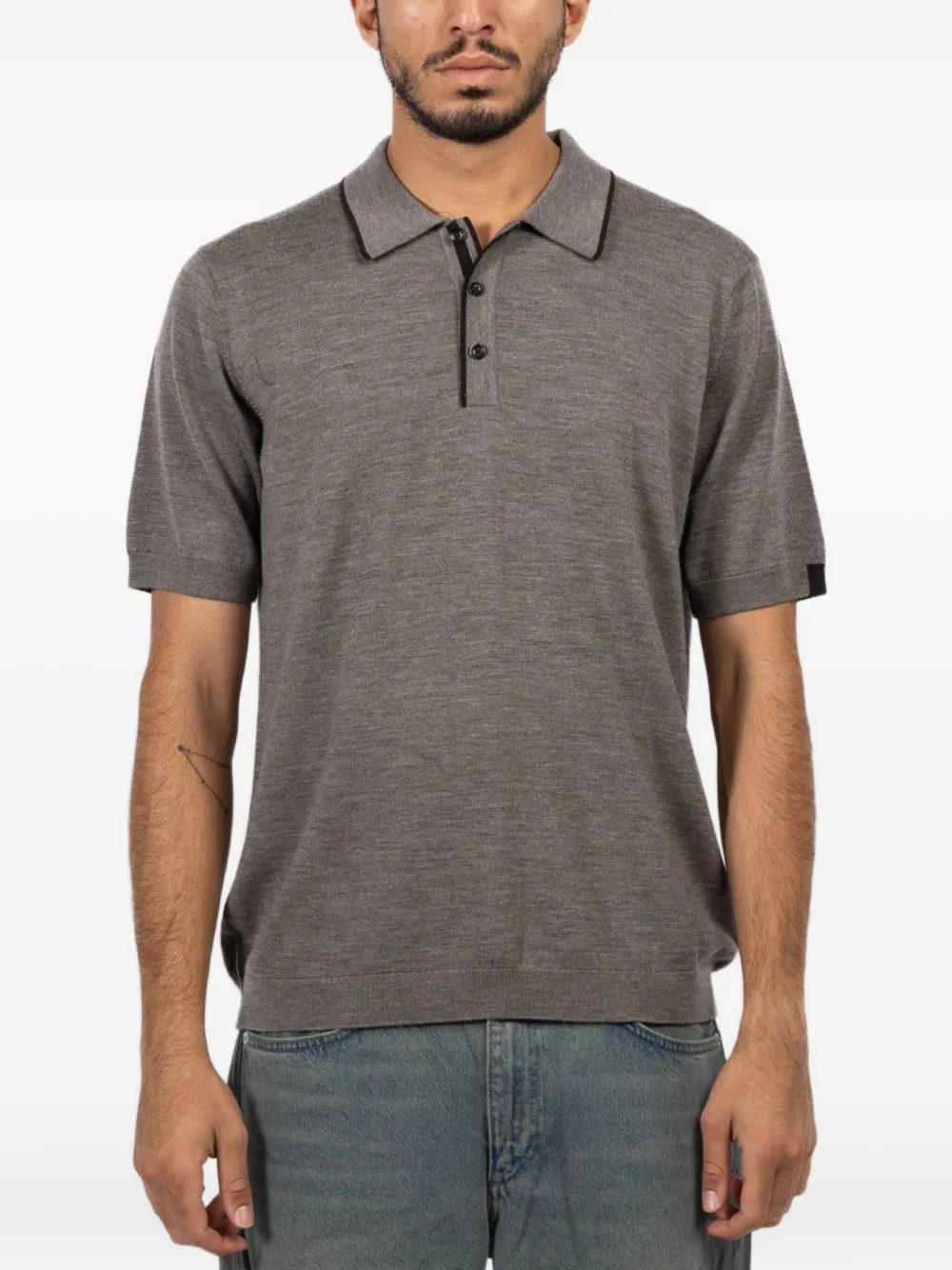 rag & bone Crawford polo shirt | Brown | Image 1