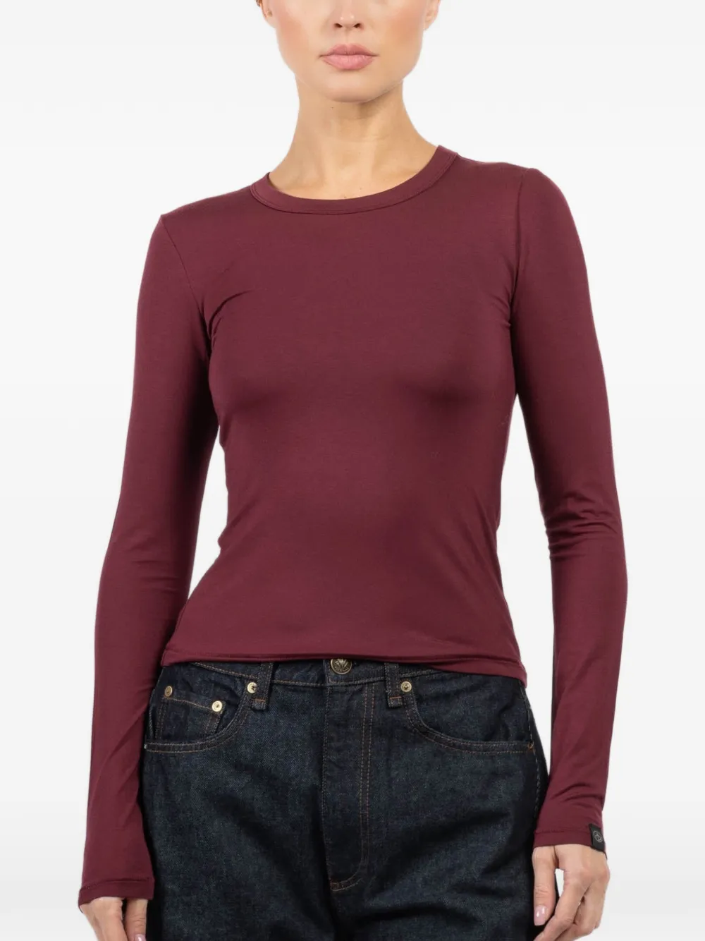 rag & bone Luca long-sleeve round-neck T-shirt - Rosso